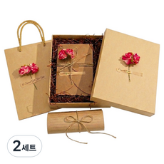 쿠말 선물용 예쁜 편지지 편지봉투 세트, 멜로우 카네이션, 2세트