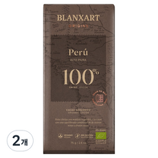블랑사르트 유기농 100% 빈투바 다크 초콜릿, 2개, 75g