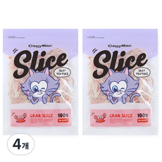 캐티맨 반려동물 슬라이스 간식, 게살맛, 100g, 4개