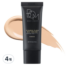 비오엠 커버 플렉스 비비 크림 SPF50+ PA++++, 03 베이지, 40g, 4개