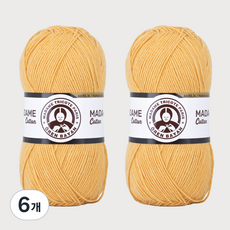 DIKTAS Madame Cotton棉質混紡毛線 2入, 39.芥末, 6個