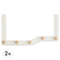 일상포인트 도어 행거 후크걸이 5구, 화이트, 2개