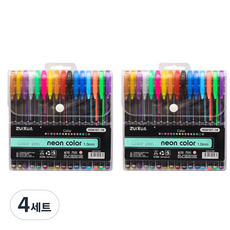 耀眼裝飾筆 金屬霓虹螢光水性彩色凝膠筆 1mm 16色組, 混合色, 4套