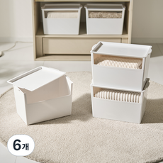 wizhome Chaeum 模組收納箱, 白色, 6個
