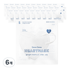 꼼마꼼마 하트 마스크 소형 KF80, 화이트, 30개입, 6개