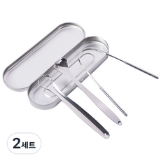 不鏽鋼舌苔清潔器 3種組 銀色, 2組