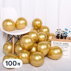 Eumes 派對鉻金屬圓形氣球, 100個, 金色