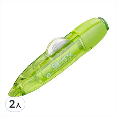 CT-316 iPUSH輕鬆按彈匣式修正帶6 mm x 10 m 透明綠 個/卡, 2入