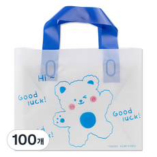 아이엔피 LDPE 손잡이 비닐백 대 40 x 30 cm, 03 굿럭베어, 100개