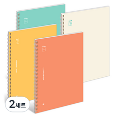 Befly 5mm 方格筆記本 190 x 258 mm 4入組, 2套, 象牙白, 黃色, 薄荷綠, 珊瑚色