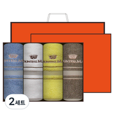 COUNTESS MARA Senti 洗臉毛巾 150g 30支棉紗 4入禮盒組 + 提袋, 2套, 隨機出貨