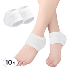 PABORABO 矽膠後腳跟保濕足墊 白色, 10個, 30g, 2入