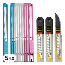 DADA SK5 黑色高強度美工刀 鋼製美工刀 10支 + SK5 刀片 30片, 隨機出貨, 5套