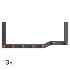 日常重點 門後7勾掛架, 黑色, 3個