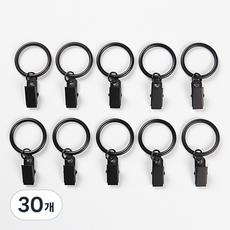 세류홈 커튼 집게링 핑킹형 38mm, 블랙, 30개