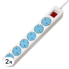 위너스 안전캡 멀티탭 6구, 1.5m, 혼합색상, 2개