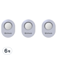 Minune 簡約遙控器磁吸支架 簡易壁掛式掛鉤, 6個, 白色