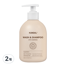 쿤달 베이비 아토더마 카밍 컴포트 아기 바스 앤 샴푸, 2개, 380ml