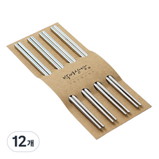 Bakssisangbang 不鏽鋼筷子4雙組, 銀色, 12個, 單品