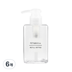 알럽홈 컬러 펌프 용기 450ml, 투명, 6개