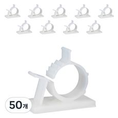 LivingHomeDetail 特大號電線整理夾 HXC-013, 白色, 50個