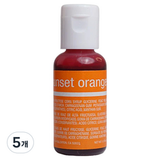 셰프마스터 리쿠아젤 수용성 식용색소 선셋오렌지, 20g, 5개