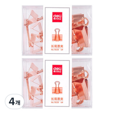 델리 메탈 더블클립 78201 로즈골드 4호 25mm 12p, 중, 4개