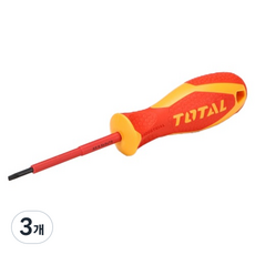 토탈툴스 TOTAL 일자 절연 드라이버 SL 3 x 75 mm, 3개
