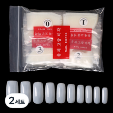 PNT 美甲片 指甲延長片 500p 組, 20.塑膠袋包裝全甲片500片 自然色, 2個