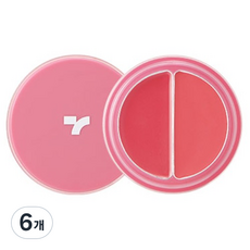 TONYMOLY 臉頰色唇&臉頰雙重潤唇膏 4.8g, 6個, 02 粉紅色核心