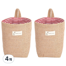 Market Pio 家居雜貨 亞麻圓筒形收納掛袋, 款式9, 4個