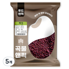 푸드앤픽 곡물앤픽 국산 적두 팥, 500g, 5개
