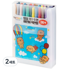 탐사 키즈 투명 어린이 색연필 36색, 2세트