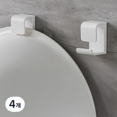 高氏家 簡潔免鑽孔浴室臉盆掛架, 白色, 4個