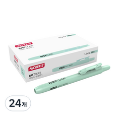 MORRIS JUST CLICK 柔和螢光筆 S, 薄荷綠, 24個