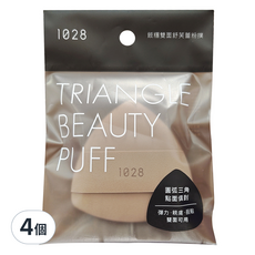 1028 飯糰雙面舒芙蕾粉撲 柔軟親膚 乾濕兩用 細緻妝容, 4個, 無香味