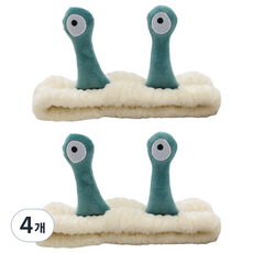 俏皮姐妹可愛洗臉髮帶, 4個, 米白蝸牛