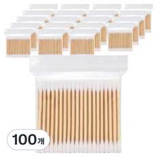 일회용 나무면봉, 100개, 100개입