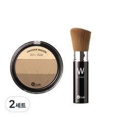 더블유랩 웜 팔레트 컨투어 마스터 10g + 고급 브러쉬 세트, 혼합색상, 2세트