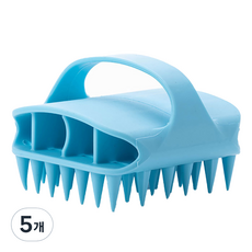 Itgom 潔淨熊 密集方形矽膠洗髮頭皮按摩刷, 藍色, 1入, 5個