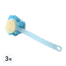 퀵살림 목욕 양면형 멀티형 거품 스크럽 바디 브러쉬, 01 파란색, 3개, 1개입