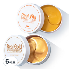 프레티 리얼 하이드로겔 아이패치 골드 60p + 비타 60p 세트, 6개