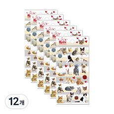 Petit Miaow Cat 貼紙 DA5269, 混合顏色, 12個