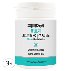 와글와글펫 반려동물 플로라 프로바이오틱스 유산균, 3개, 장건강/유산균, 30정
