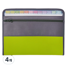 아스터 13칸 파일 서류 바인더 정리 보관함, 그린, 4개