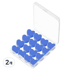 Alice Home 矽膠睡眠用游泳防水耳塞 深藍色愛心, 2個, 16入