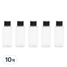 SEONDONG SANGSA 分裝空瓶 30ml, 10個, 透明瓶 黑色瓶蓋