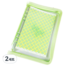 머스트딜 A5 6공 지퍼형 포카바인더 + 양면속지 포토카드 포함 30매, 미스티그린, 2세트