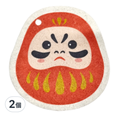 SHIMOYAMA 趣味造型木漿棉去汙清潔海綿刷 達摩, 2個