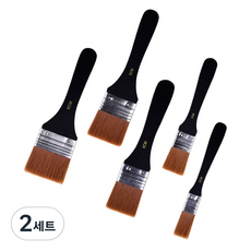 코히모 다용도 아트 브러쉬 5종 세트 4W268, 2세트, 21 x 6 cm, 20 x 5 cm, 19.3 x 4 cm, 18.6 x 3 cm, 17.4 x 2 cm